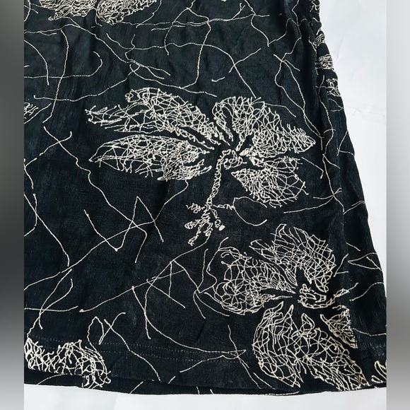 New Vikki Bi Top Black Beige Floral Pattern Sleeveless size OX made in USA - Picture 5 of 16